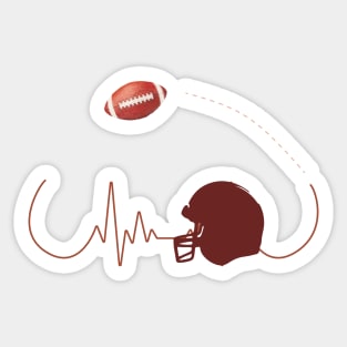 American Football HeartBeat Sticker